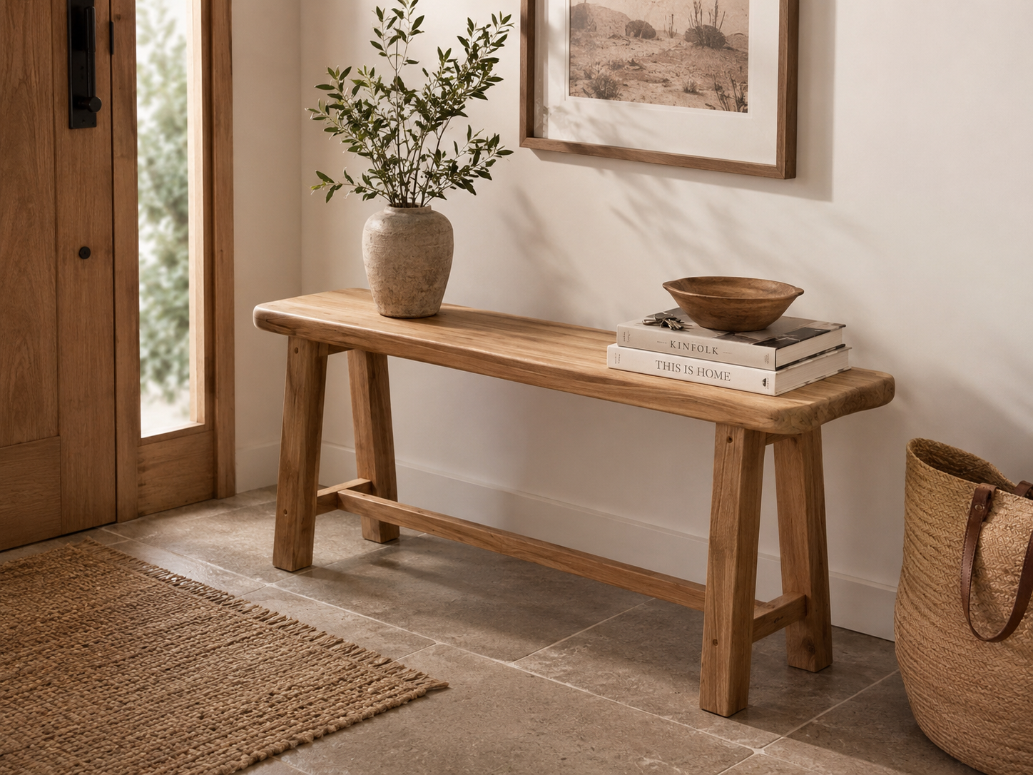 Kaia Iroko wooden bench