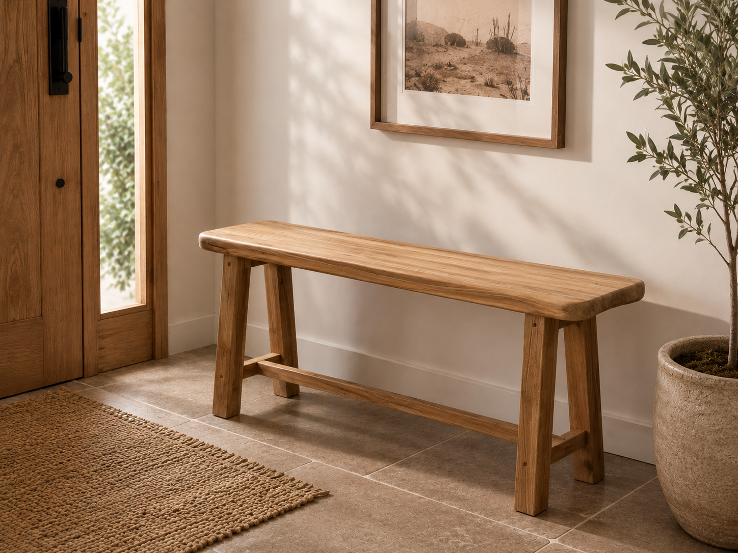 Kaia Iroko wooden bench