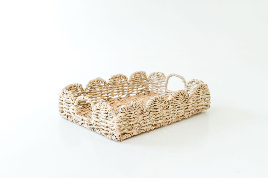 Rectangular scalloped tray