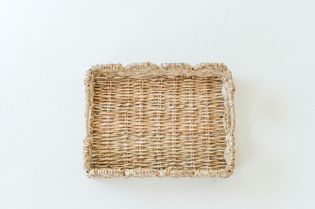 Rectangular scalloped tray