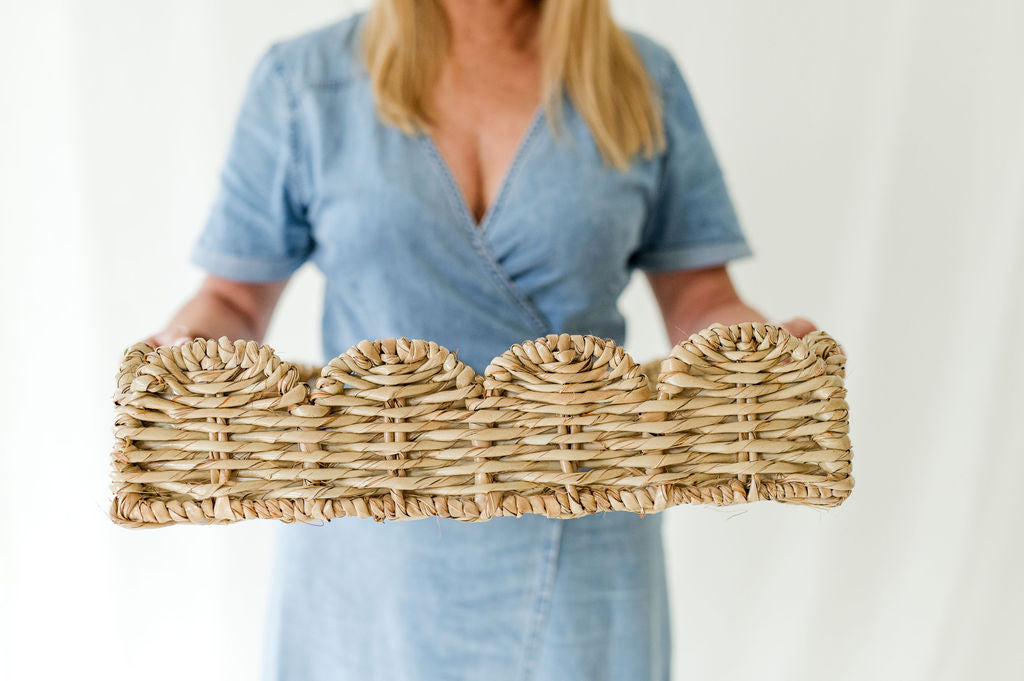 Rectangular scalloped tray